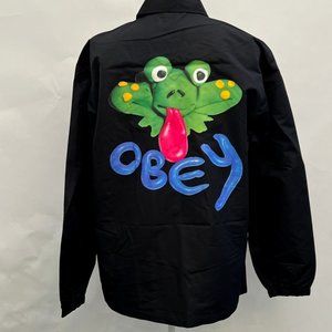 Obey Coach's Jacket "Froggy" Black NWT